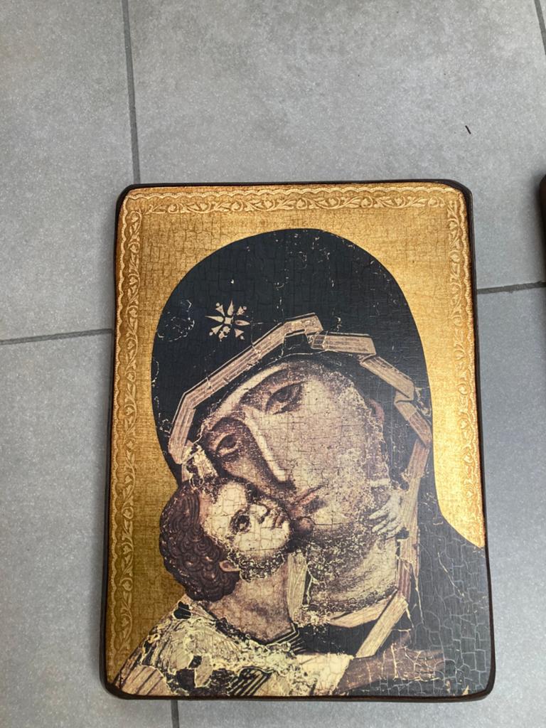 Ikoon op hout - Moeder Gods van Vladimir, Ophalen of Verzenden, Zo goed als nieuw, Christendom | Protestants