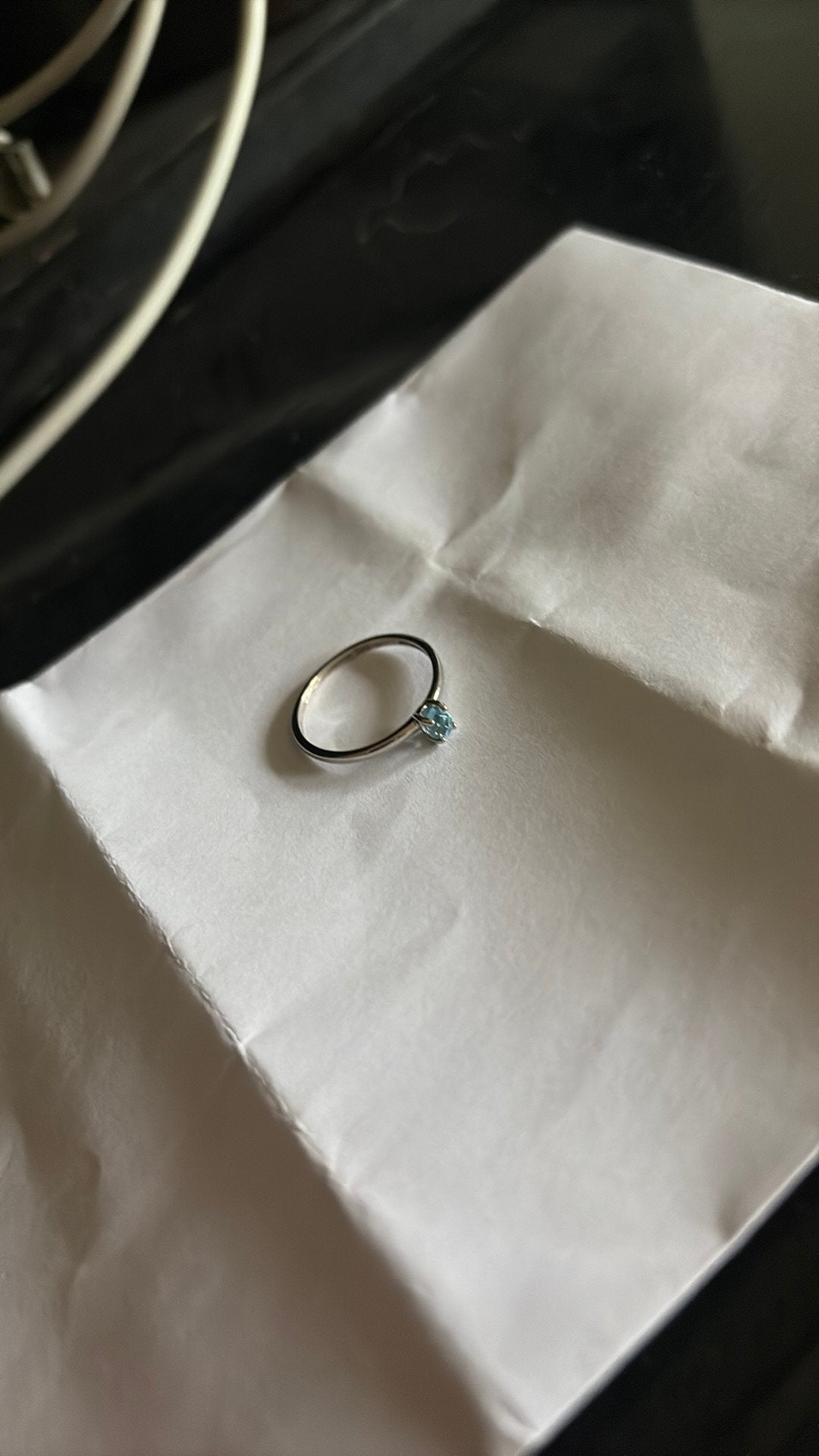 Verlovings ring niet gedragen nooit gebruikt wit goud sapire, 18 tot 19, Wit, Nieuw, Ophalen of Verzenden