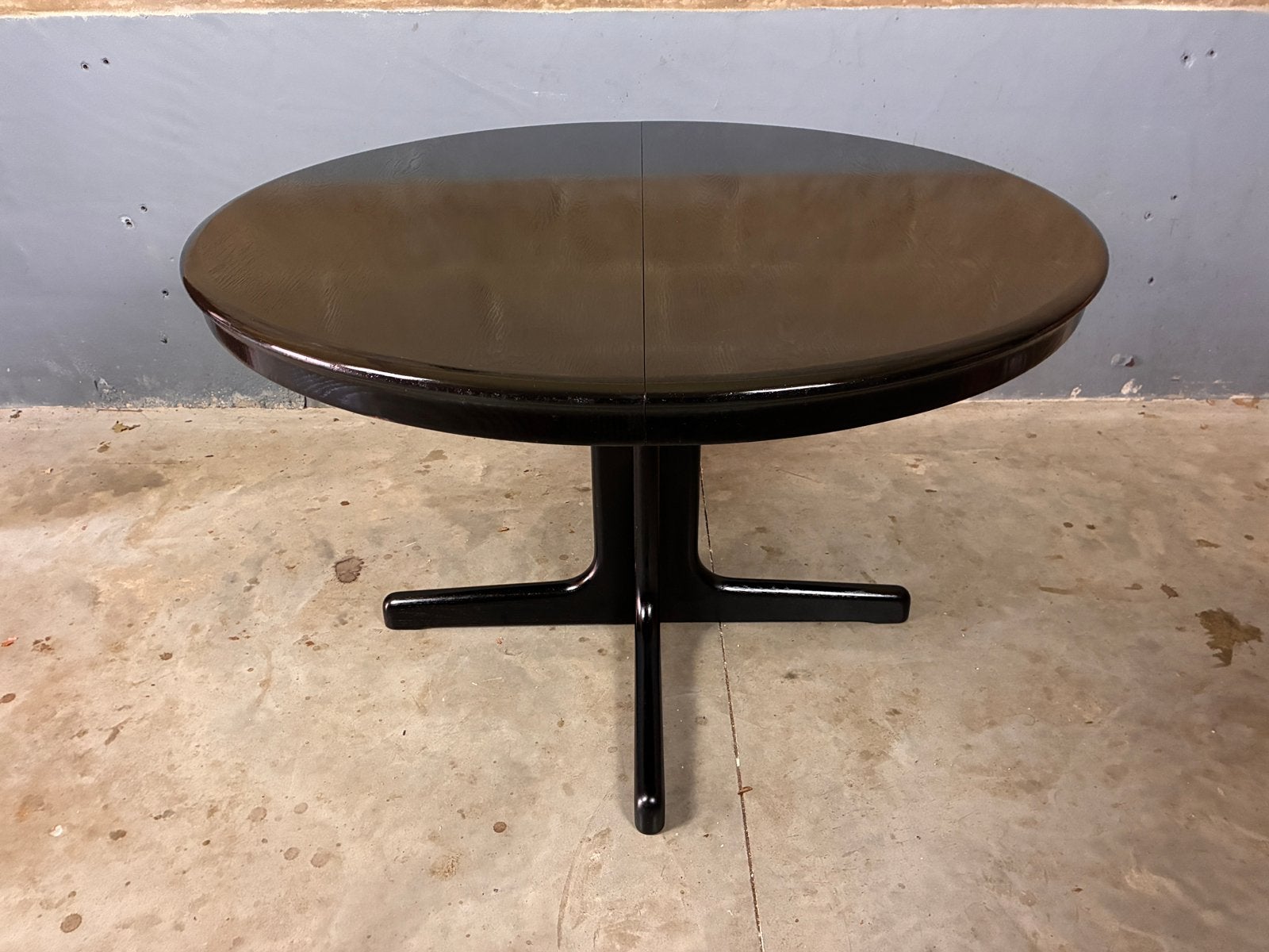 Lubke ronde ovale eettafel zwart uitschuifbaar, Ophalen, Gebruikt, Ovaal, Vintage Deens design Thomet Gudme Skovby