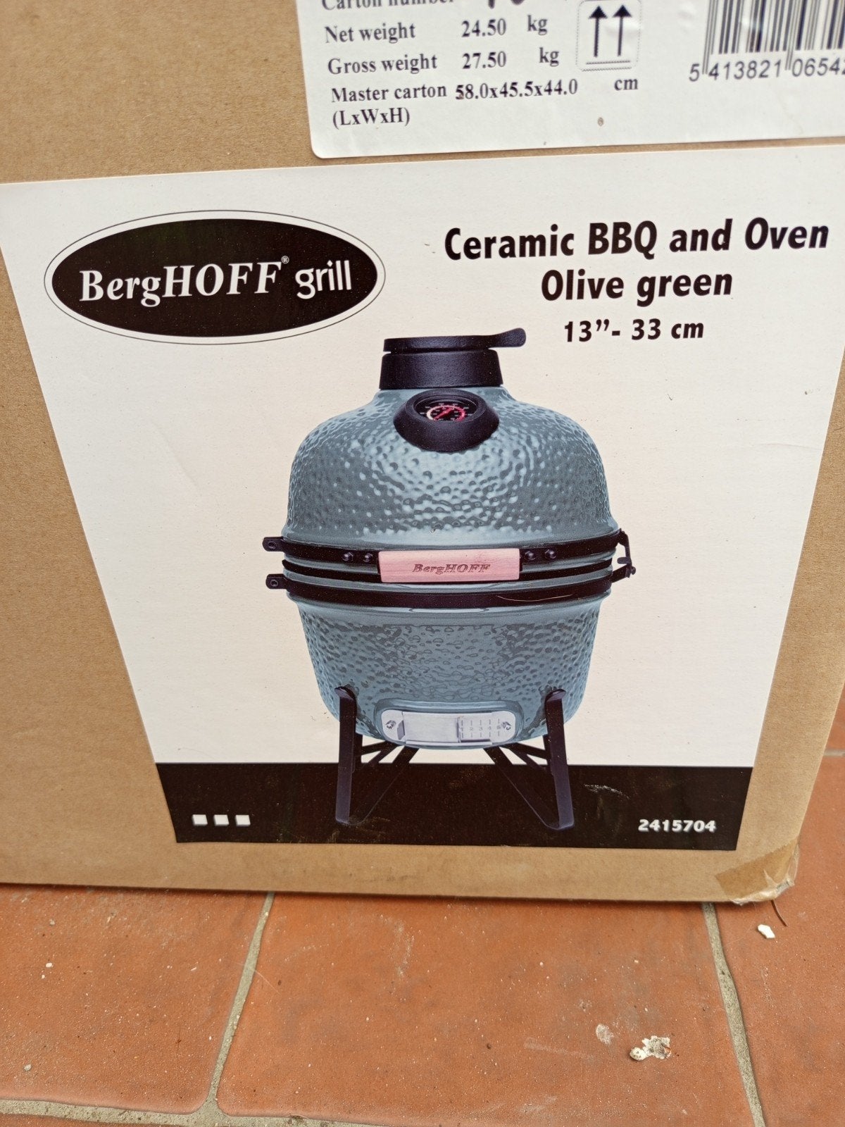 Berghoff grill Ceramic BBQ and Oven olive green 33cm, Ophalen