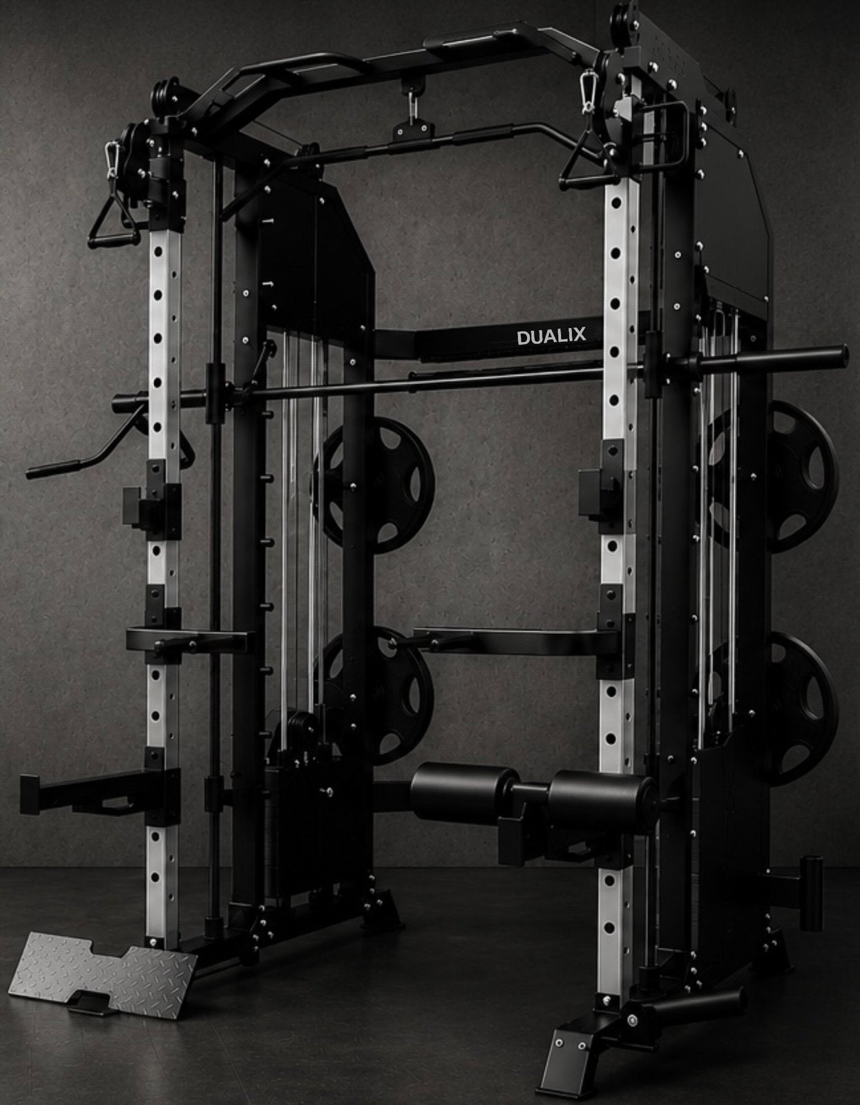 Dualix all-in-one Dual Krachtstation Multistation 200kg, Sport en Fitness, Ophalen of Verzenden, Nieuw, Halterschijven