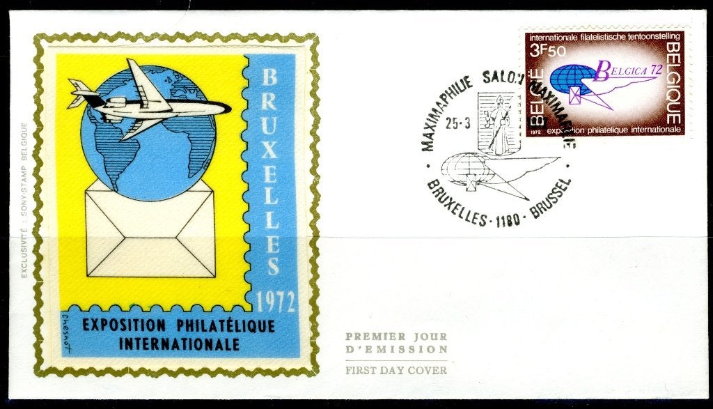 (B) 1621 FDC z/s 1972 - Belgique 72., Timbres & Monnaies, Oblitéré, Affranchi, Oblitération 1er jour, Envoi