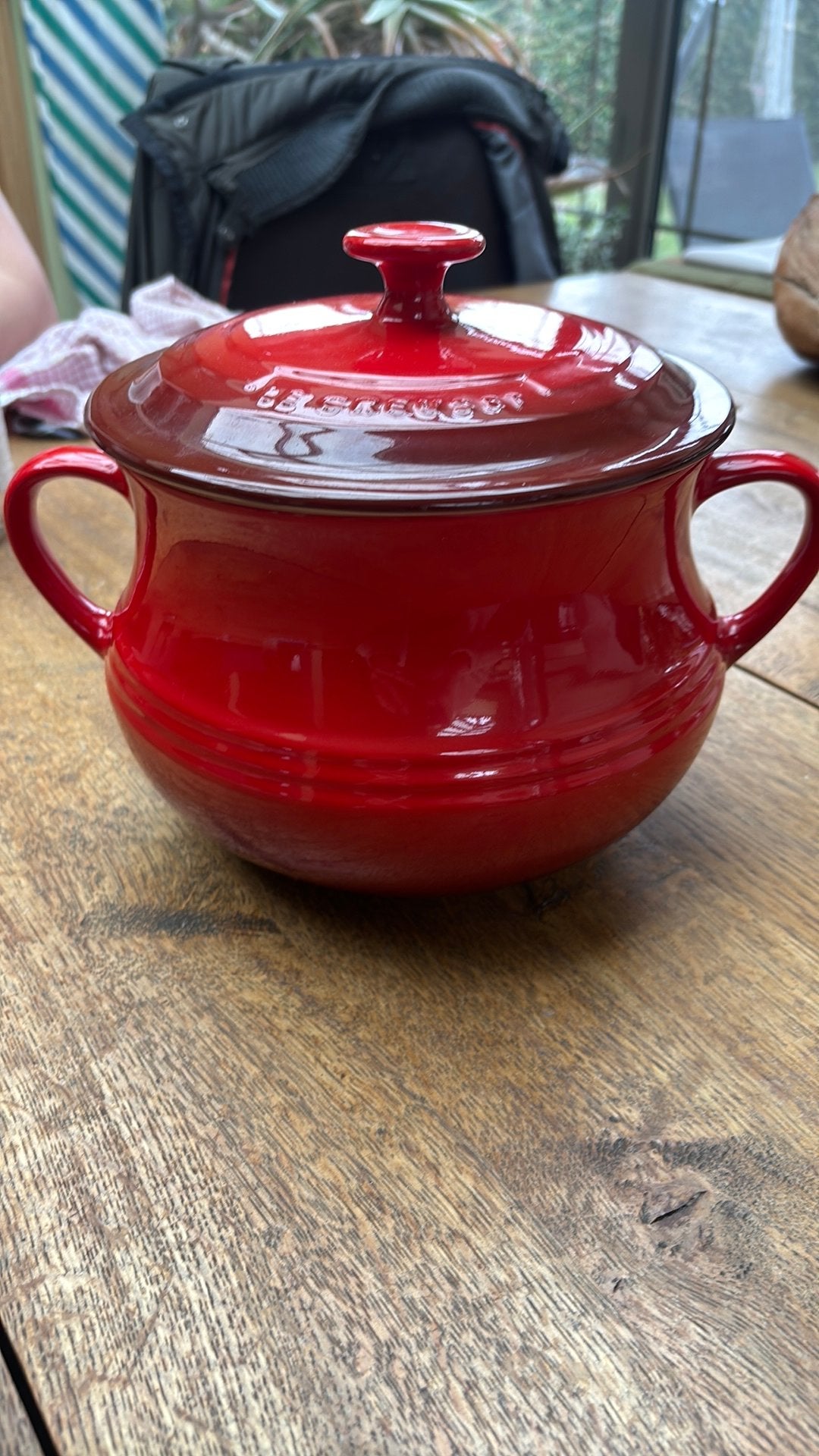 kersrode soepterrine Le creuset 4L, Huis en Inrichting, Keuken | Potten en Pannen, Ophalen, Nieuw, Overige materialen, Overige typen