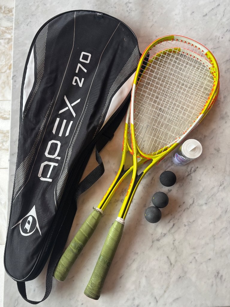 Squash raketten, Ophalen, Gebruikt, Racket, Met hoes
