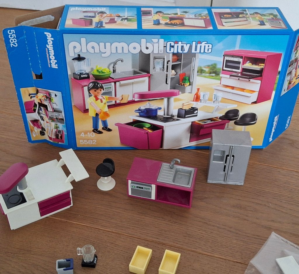 Playmobil city life cuisine pour maison moderne 5582, Bâtiment, Comme neuf, City life, Kit complet