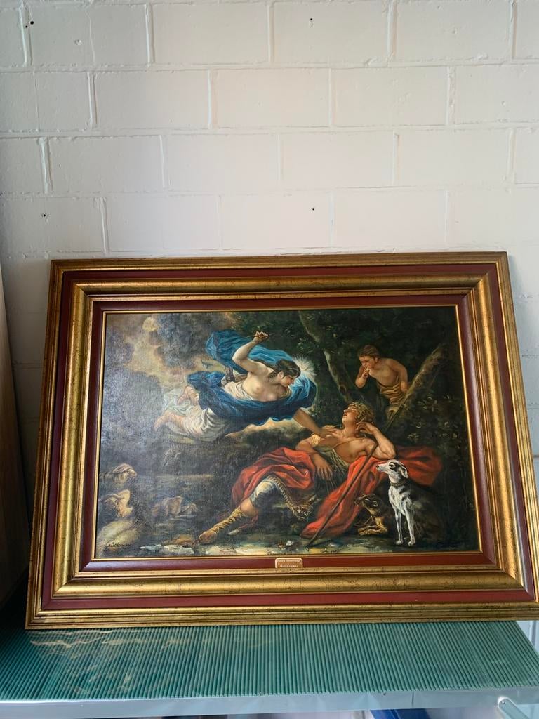 Prachtig schilderij op doek rustende herder, Ophalen