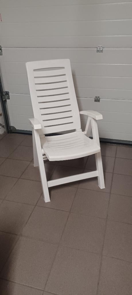Set tuinstoelen + tafel in zeer goede staat, Tuin en Terras, Ophalen, Gebruikt, Kunststof, Verstelbaar