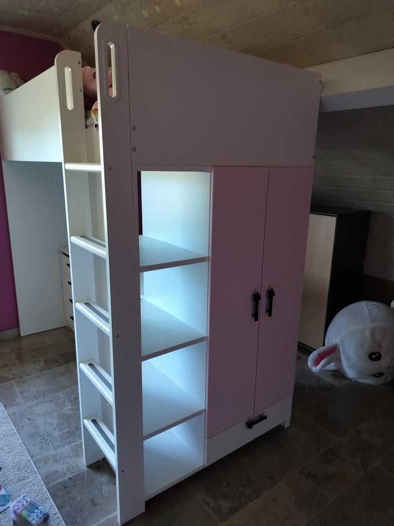 Hoogslaper Ikea (met bureau en kast), Ophalen, Zo goed als nieuw, Hoogslaper