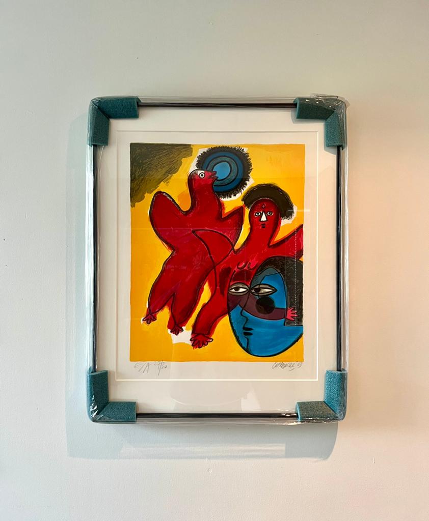 Corneille (1922-2010) - Couple aux oiseaux, Antiquités & Art, Enlèvement ou Envoi