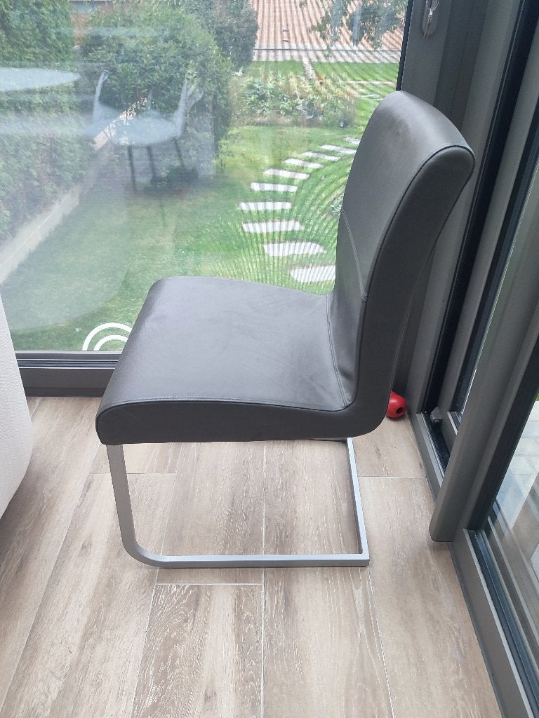 6 chaises couleur taupe, Enlèvement, Cuir, Contemporain, Brun