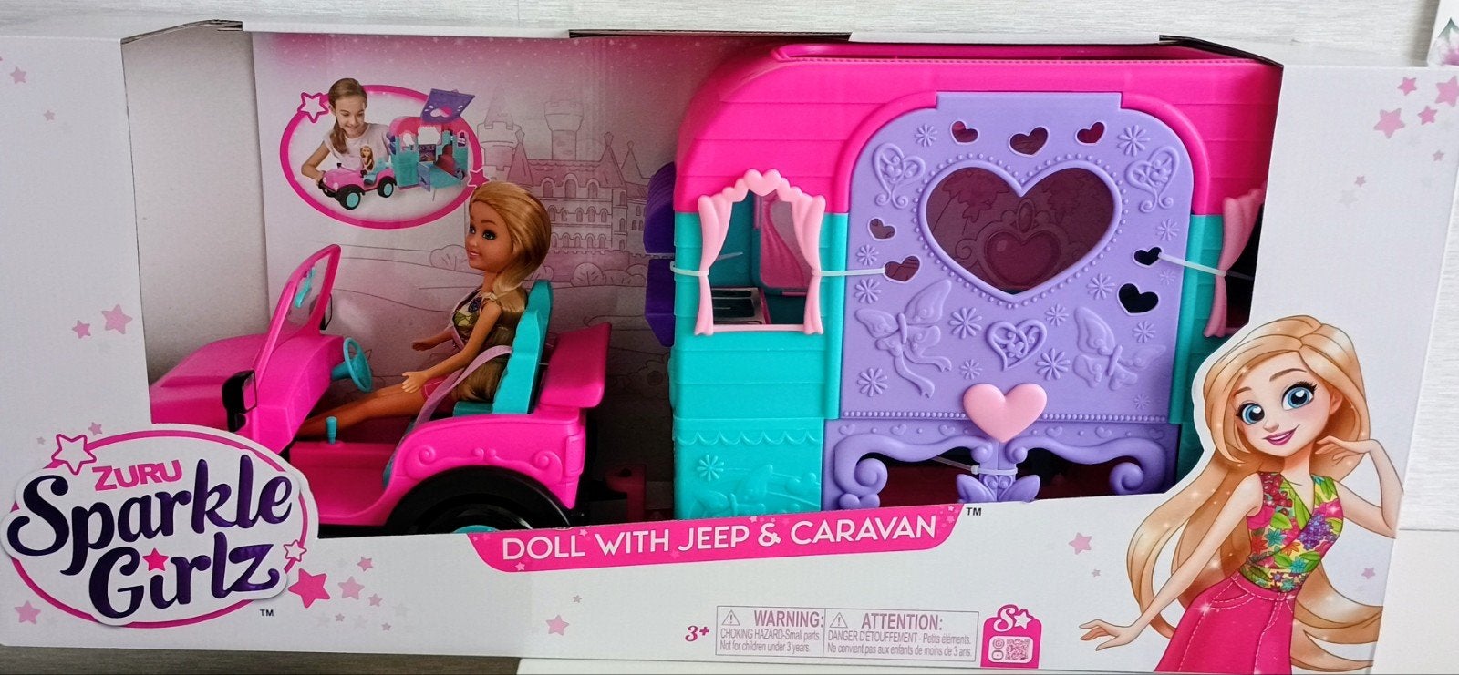 Sparkle Gilz pop met jeep en caravan. Nieuw! Soort Barbiepop, Enfants & Bébés, Jouets | Poupées, Enlèvement, Neuf
