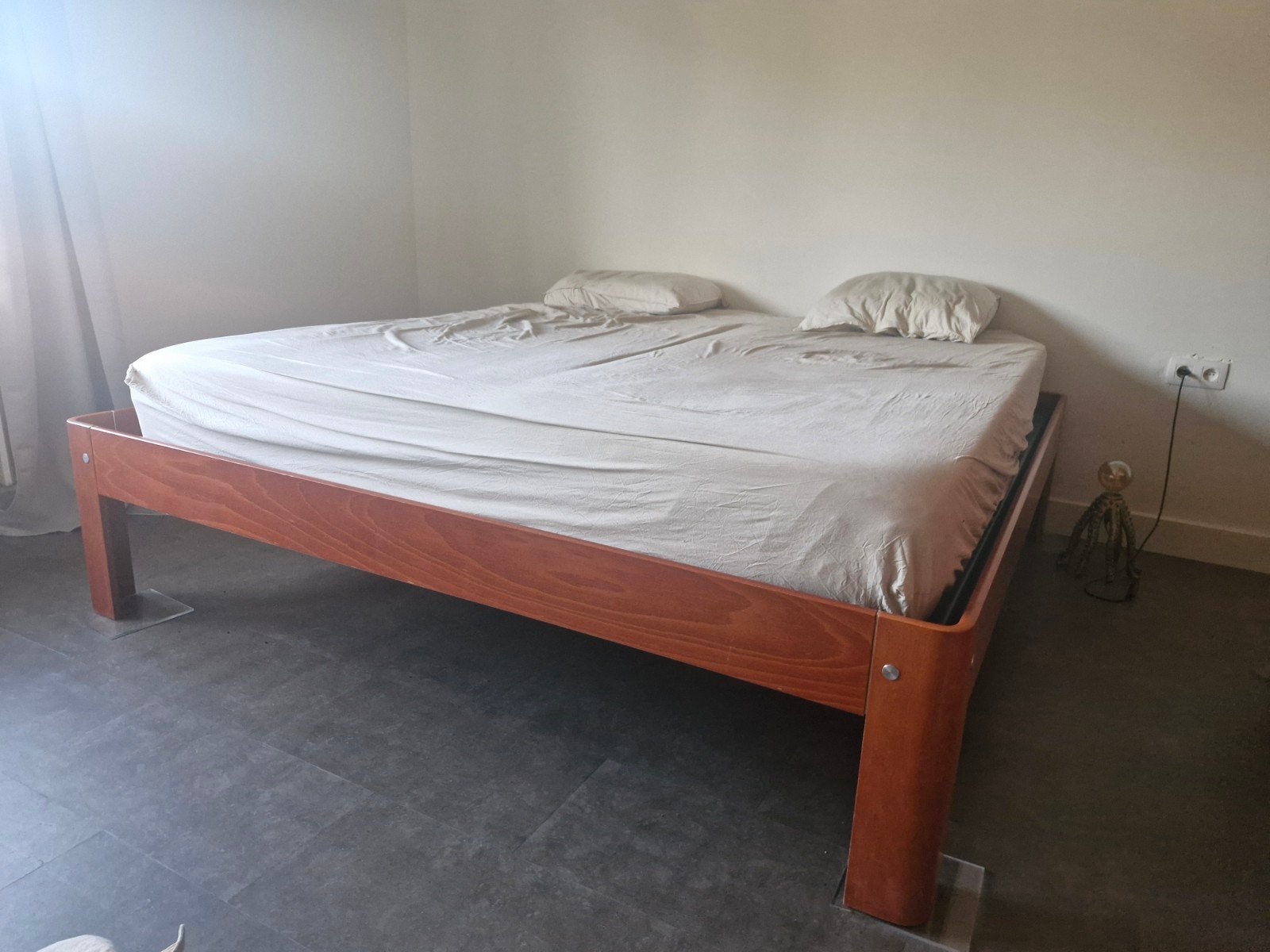auping bed 2m x 2m, Ophalen, Bruin, Tweepersoons, Overige maten