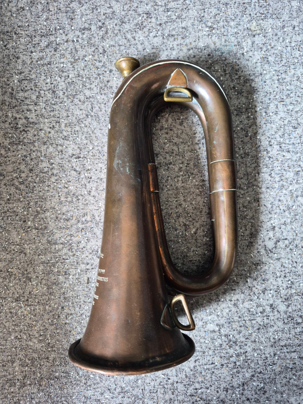 antieke Belgische militaire signaalhoorn (clairon), Verzamelen, Militaria | Algemeen, Ophalen