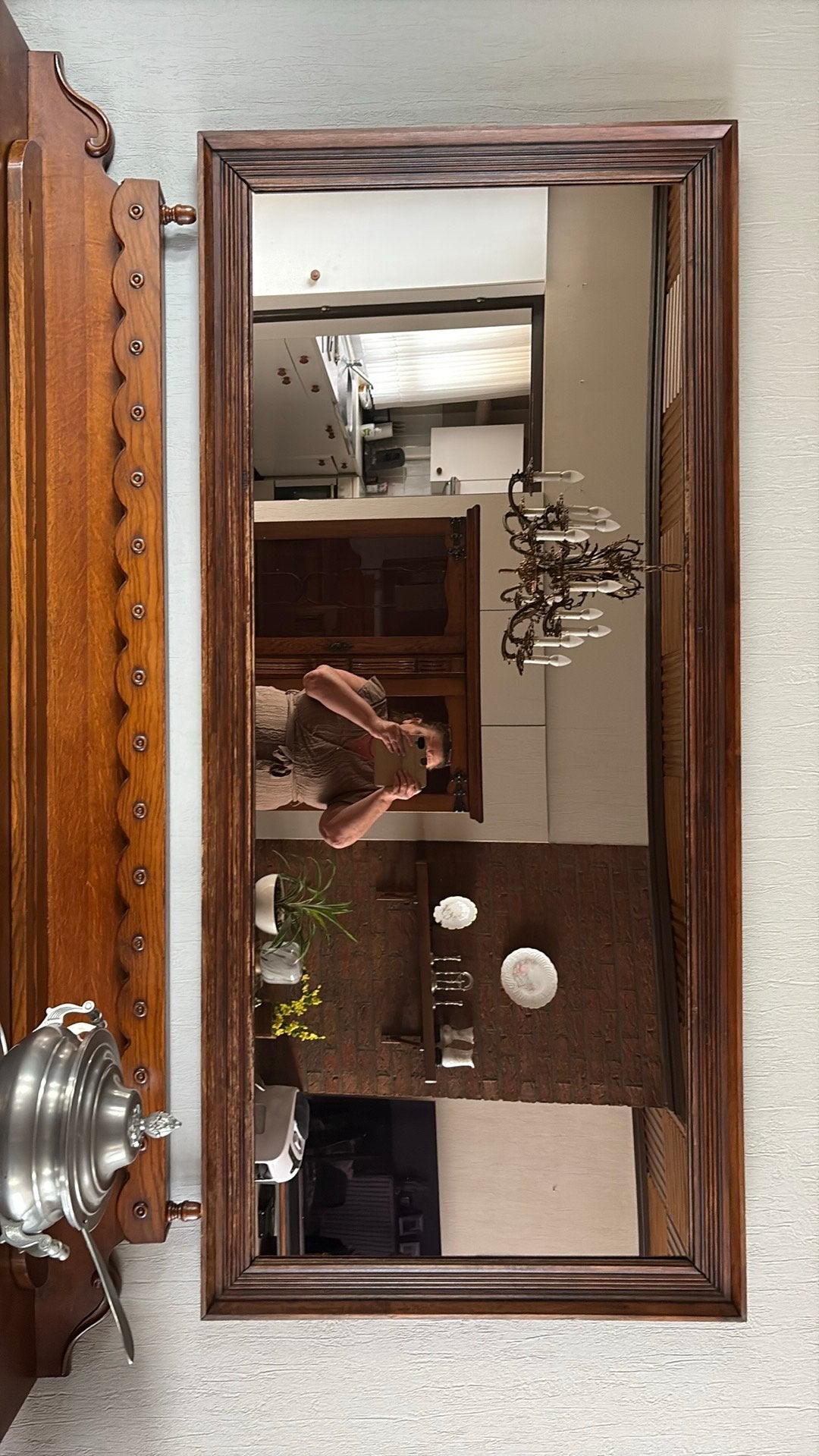 Salle à manger ancienne + grand miroir, Enlèvement, Rectangulaire, 150 à 200 cm, 150 à 200 cm
