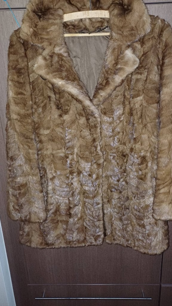 Pelsmantel,100% pels,van huis Fournier Menen, Kleding | Dames, Ophalen, Zo goed als nieuw, Maat 38/40 (M), Bruin
