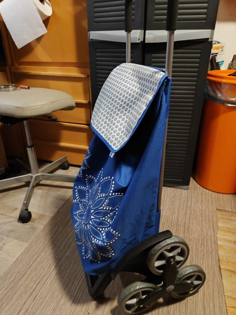 Vileda Boodschappentrolley Tris Floral Blauw, Ophalen, Zo goed als nieuw, Blauw, Wieltjes