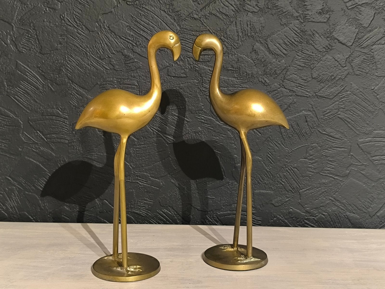 Set Vintage Messing Flamingo’s – Hollywood Regency, Antiek en Kunst, Curiosa en Brocante, Ophalen of Verzenden