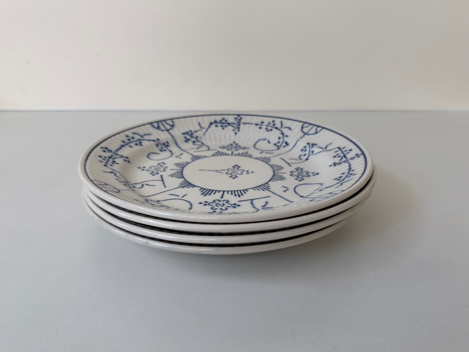 Vintage Boch Belgium Copenhague borden (set van 4), Ophalen, Zo goed als nieuw