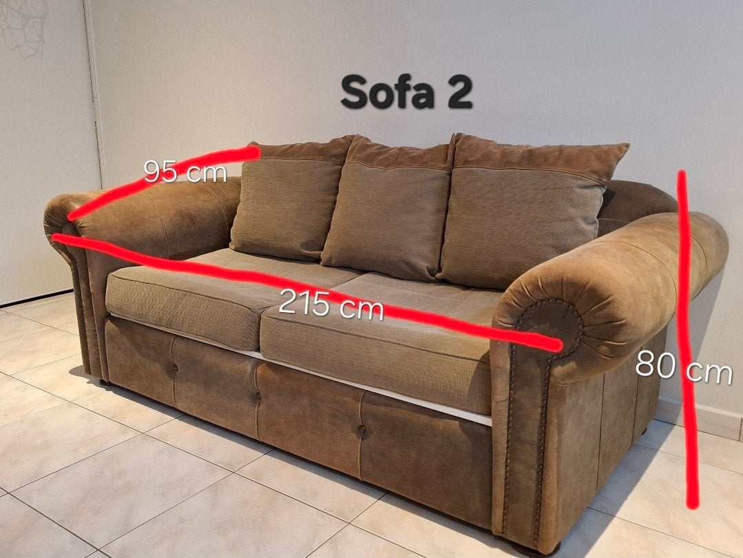 Sofa, Utilisé, Trois personnes, Autres matériaux