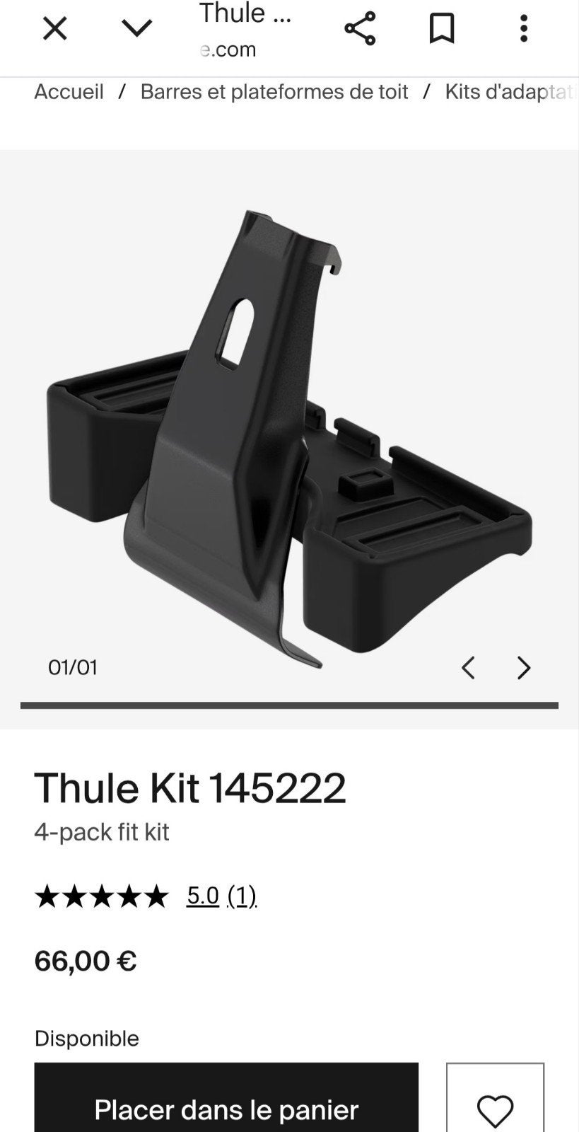 Thule 145222 kit voor Range Rover Evole L551 dakdragers, Ophalen of Verzenden, Zo goed als nieuw