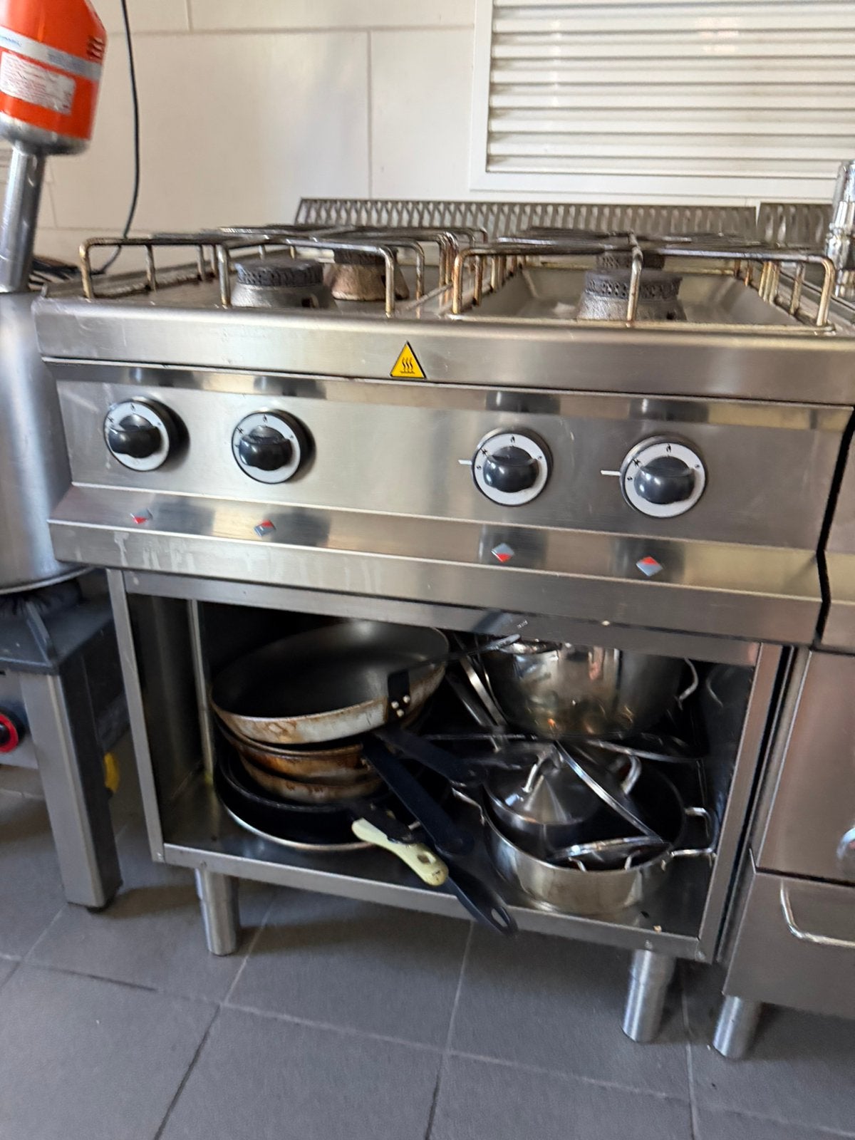 4 pits gasfornuis, Zakelijke goederen, Horeca | Keukenapparatuur, Ophalen, Gebruikt, Fornuis, Frituur en Grillen