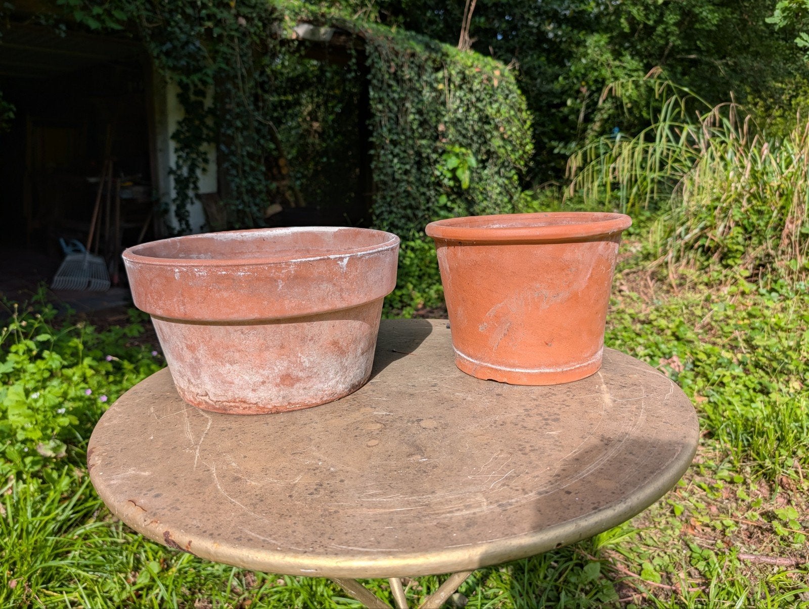 Set van 2 bloempotten terracotta, Ophalen, Terracotta