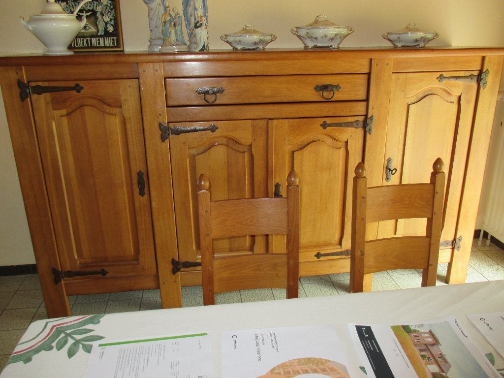 Salle à manger en chêne, Enlèvement, Comme neuf, Tijdloze Vlaamse stijl, 4 à 6 chaises
