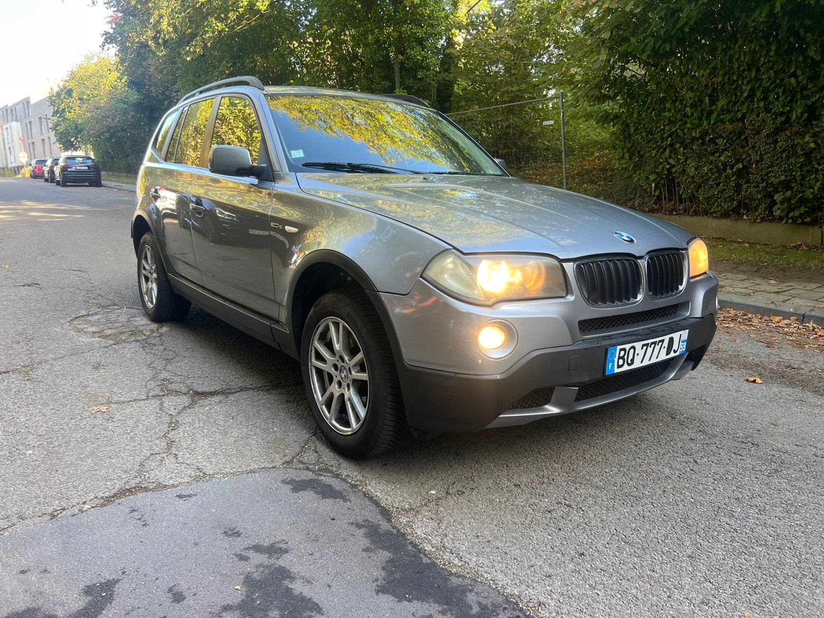 BMW X3 2.0d M47 2007, Auto's, Zwart, Multifunctioneel stuurwiel, Leder, 5 deurs