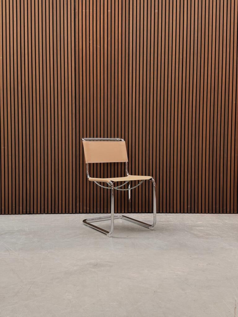 Thonet S33 stoel kernleder beige, Ophalen of Verzenden