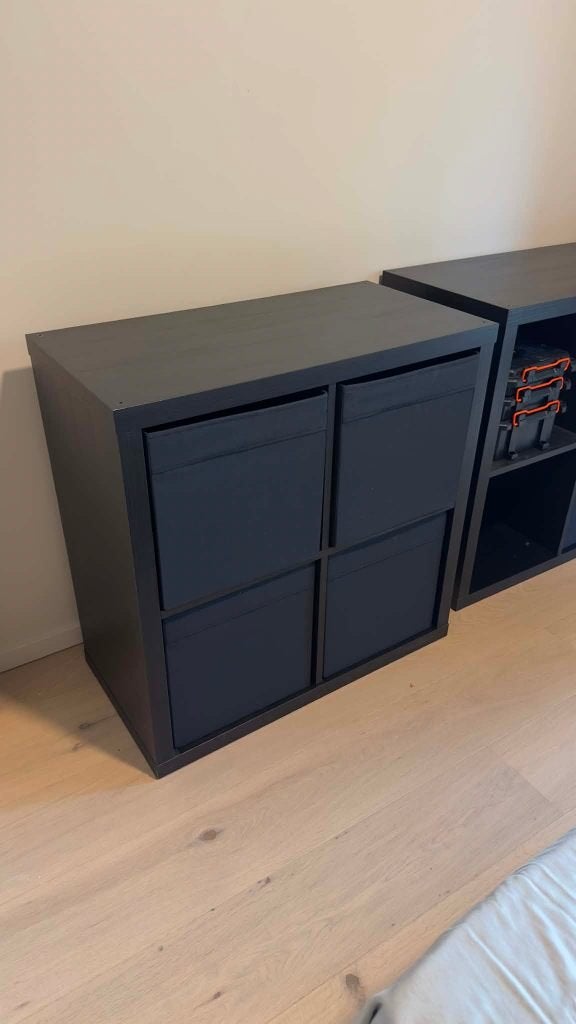 Zwarte vakkenkast, Huis en Inrichting, Ophalen, Overige materialen, 50 tot 100 cm, Zo goed als nieuw