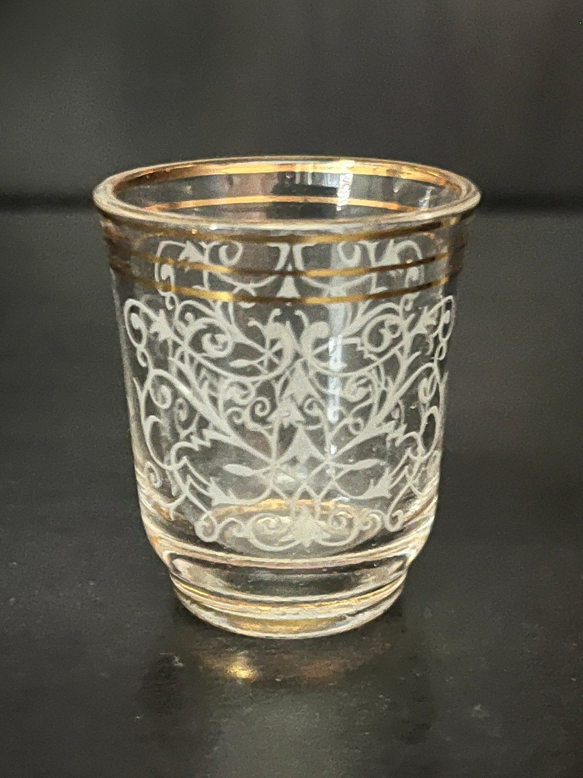 Ensemble de 4 verres à liqueur vintage avec bord doré, Enlèvement ou Envoi