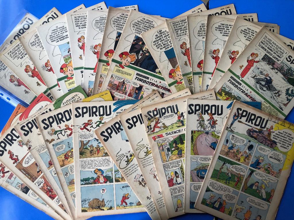 Spirou 1953 - Lot (4) 24 fascicules entre 780 et 799, Livres, Plusieurs BD, Franquin Morris Jijé Will Hubinon …, Enlèvement, Utilisé
