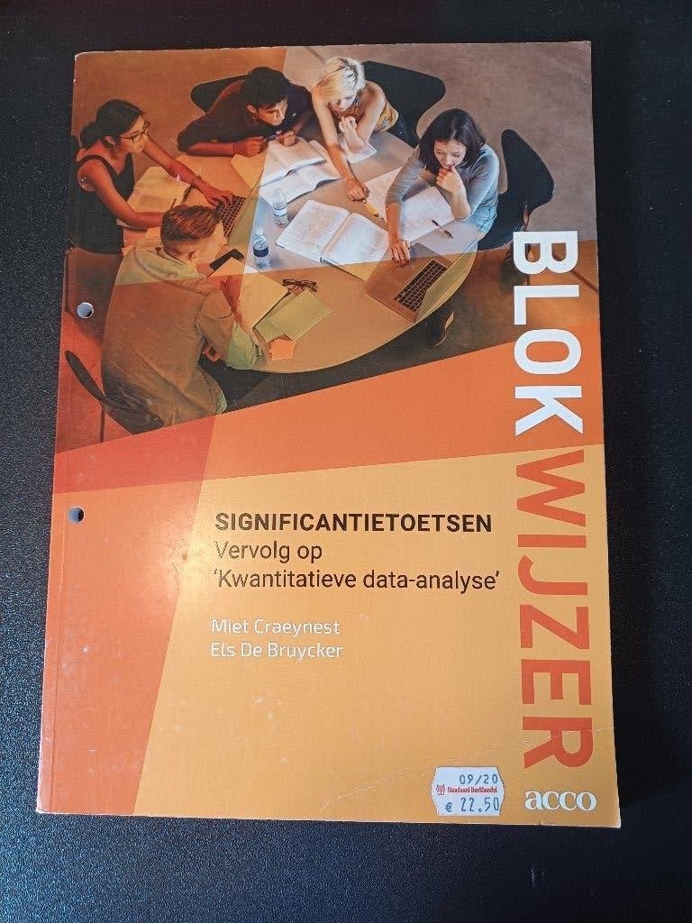 Blokwijzer Significantietoetsen, Enlèvement ou Envoi, Comme neuf, Enseignement supérieur professionnel