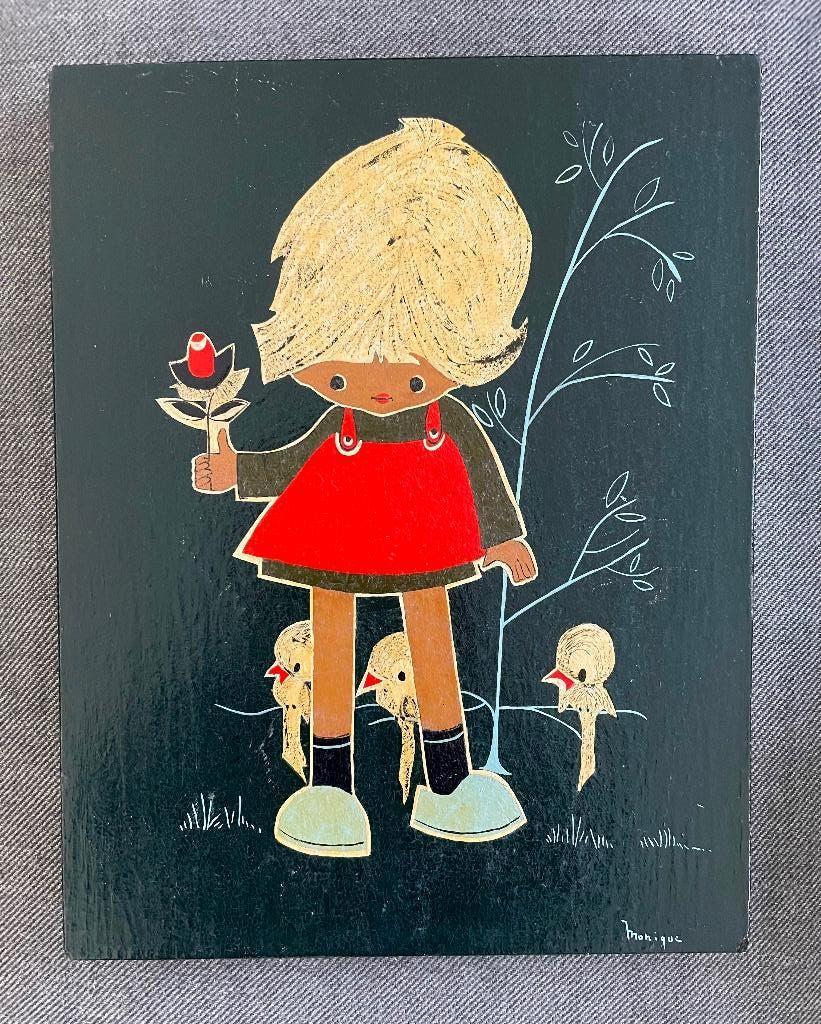 Prachtig geschilderd paneel, Antiek en Kunst, Curiosa en Brocante, Ophalen of Verzenden