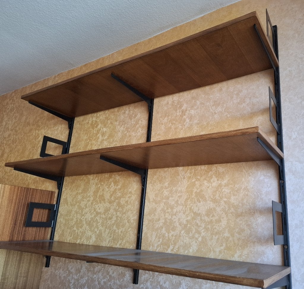 Vintage houten wandrek jaren 60-70, Ophalen, Gebruikt
