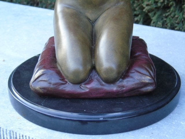 Naakte vrouw op haar knieën in brons gesigneerd, PONSARD, Antiek en Kunst, Ophalen of Verzenden, Brons