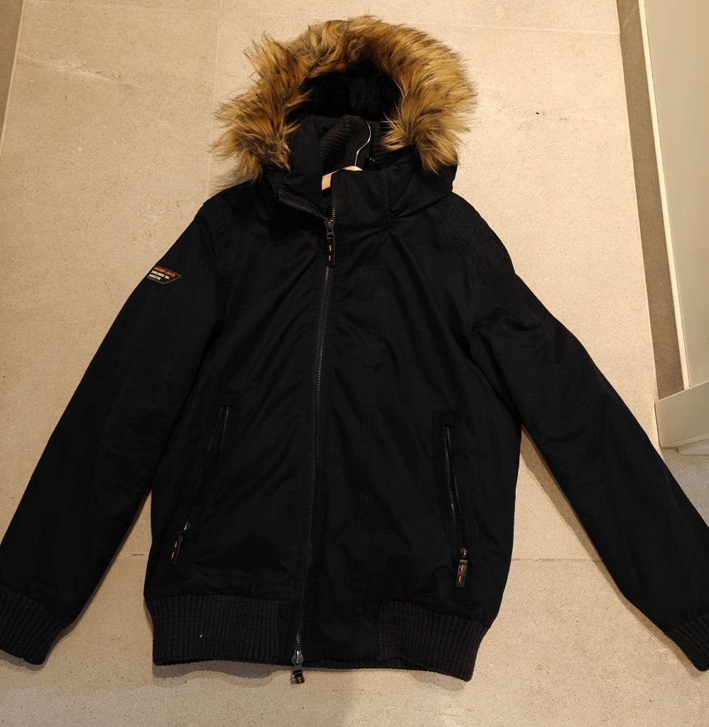 Superdry dikke winterjas met bontkraag maat L blauw, Vêtements | Hommes, Vestes | Hiver, SuperDry, Enlèvement, Bleu, Taille 52/54 (L)