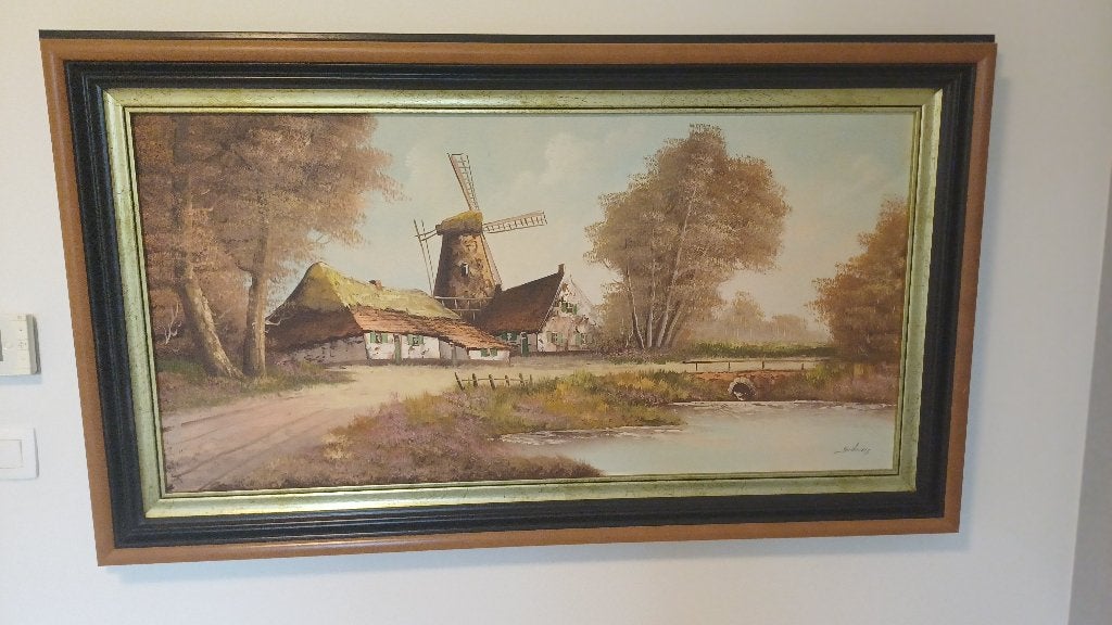 4 schilderijen, Antiek en Kunst, Ophalen, Ingelijst, Landschap