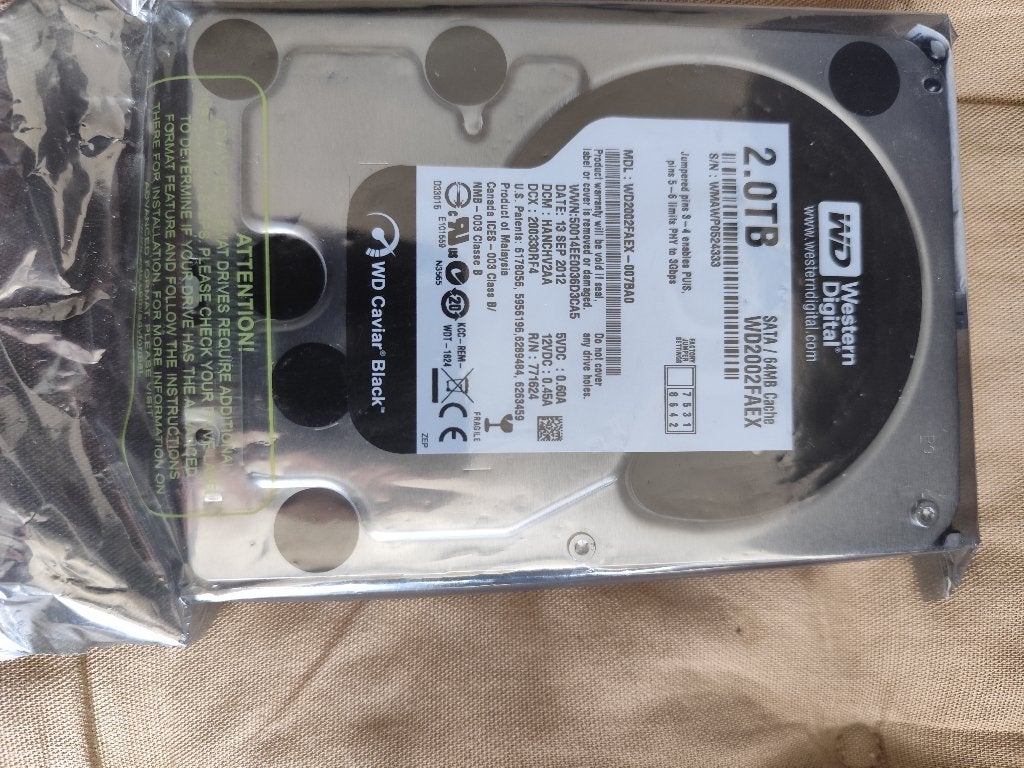 WD Black 2 To (WD2002FAEX) — Nouveau et non ouvert, Neuf, Interne, Enlèvement, WD (Western Digital)