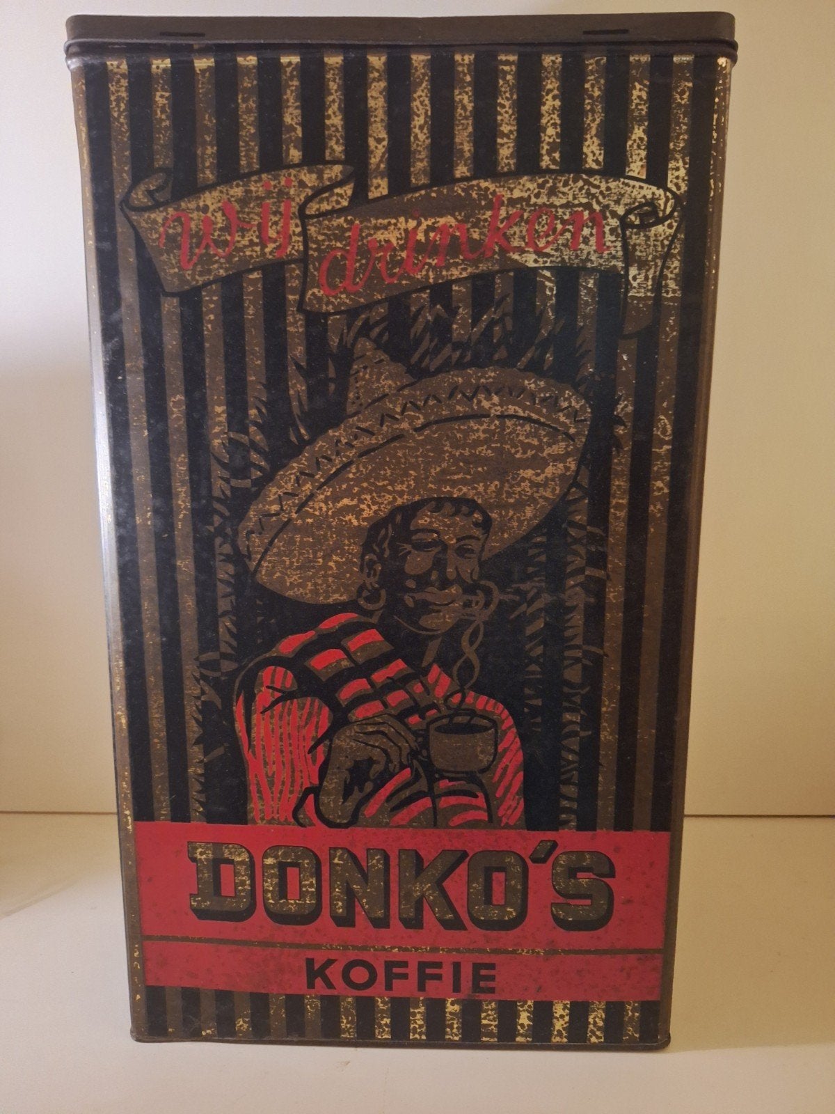 oud groot zeldzaam koffieblik koffies Donko's Roeselare, Verzamelen, Ophalen