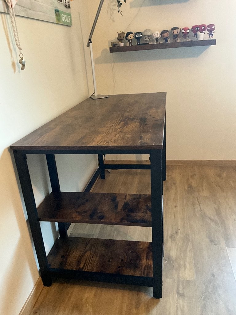 Bureau vintage / industrieel Home, Huis en Inrichting, Bureaus, Industrieel, Ophalen, Zo goed als nieuw, Bruin