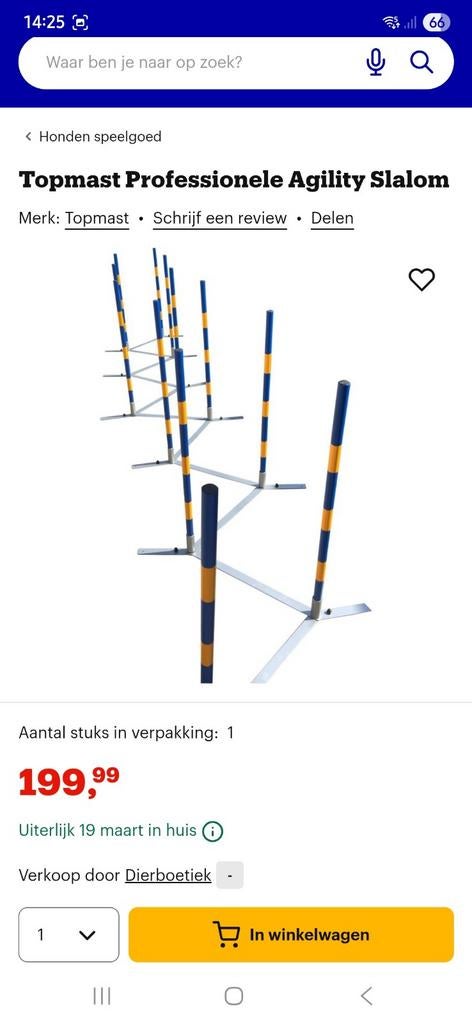 Topmast agility slalom zigzag, Enlèvement
