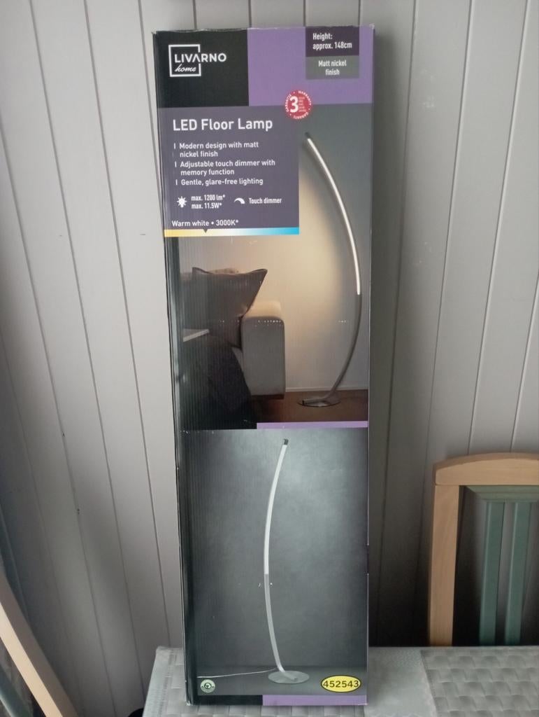 LED Vloerlamp Livarno – Nieuw in doos – Touch dimmer – Moder, Huis en Inrichting, Lampen | Overige, Ophalen