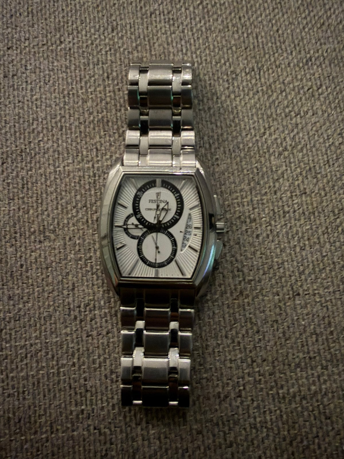Festina Herenhorloge Chronograaf Stalen Band, Handtassen en Accessoires, Ophalen of Verzenden, Zo goed als nieuw