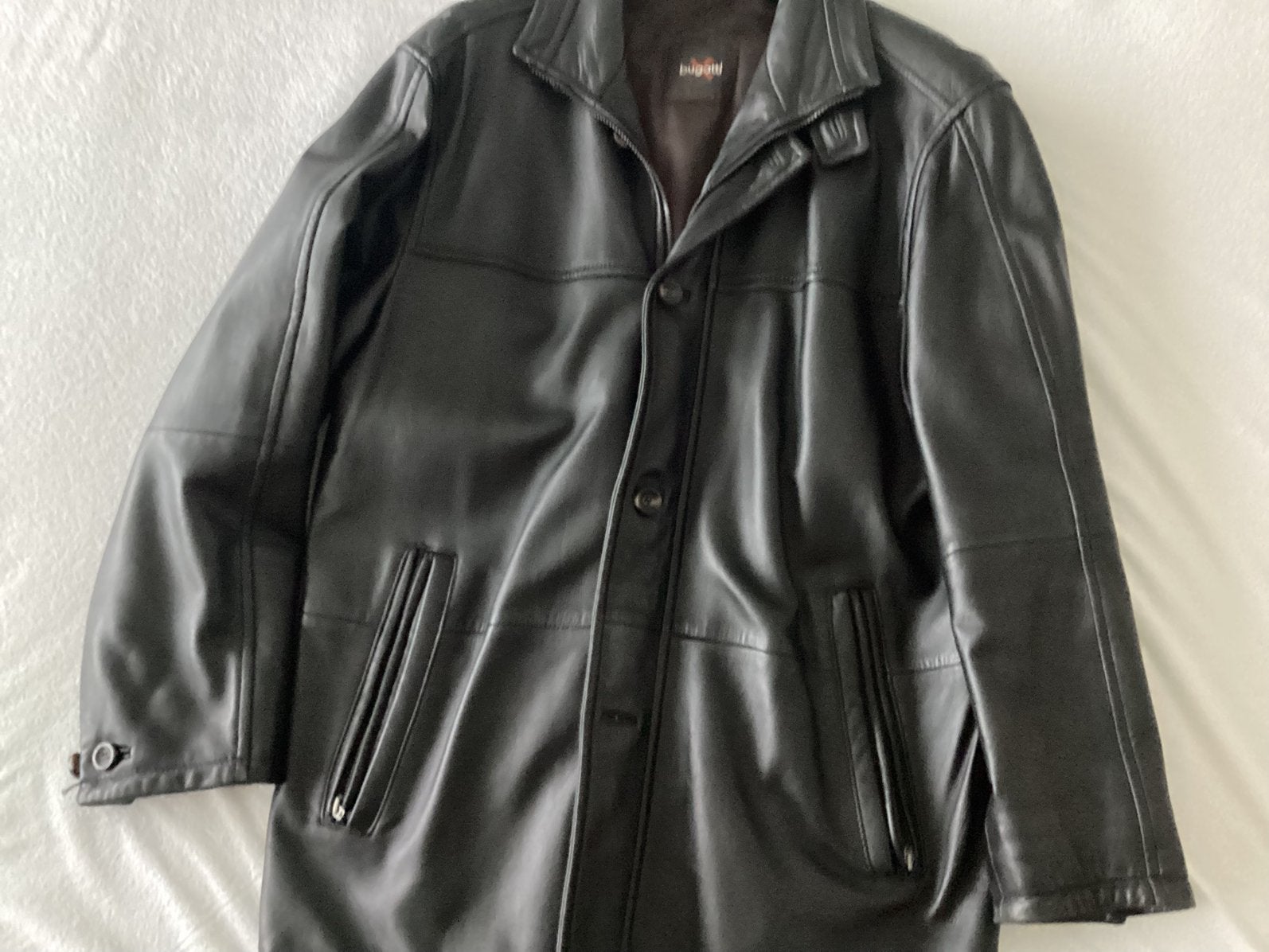 Lederen heren jas, Enlèvement, Comme neuf, Taille 56/58 (XL)