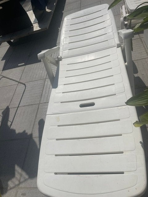 Witte ligzetel 1 stuk, Tuin en Terras, Ophalen, Gebruikt, Kunststof, Inklapbaar