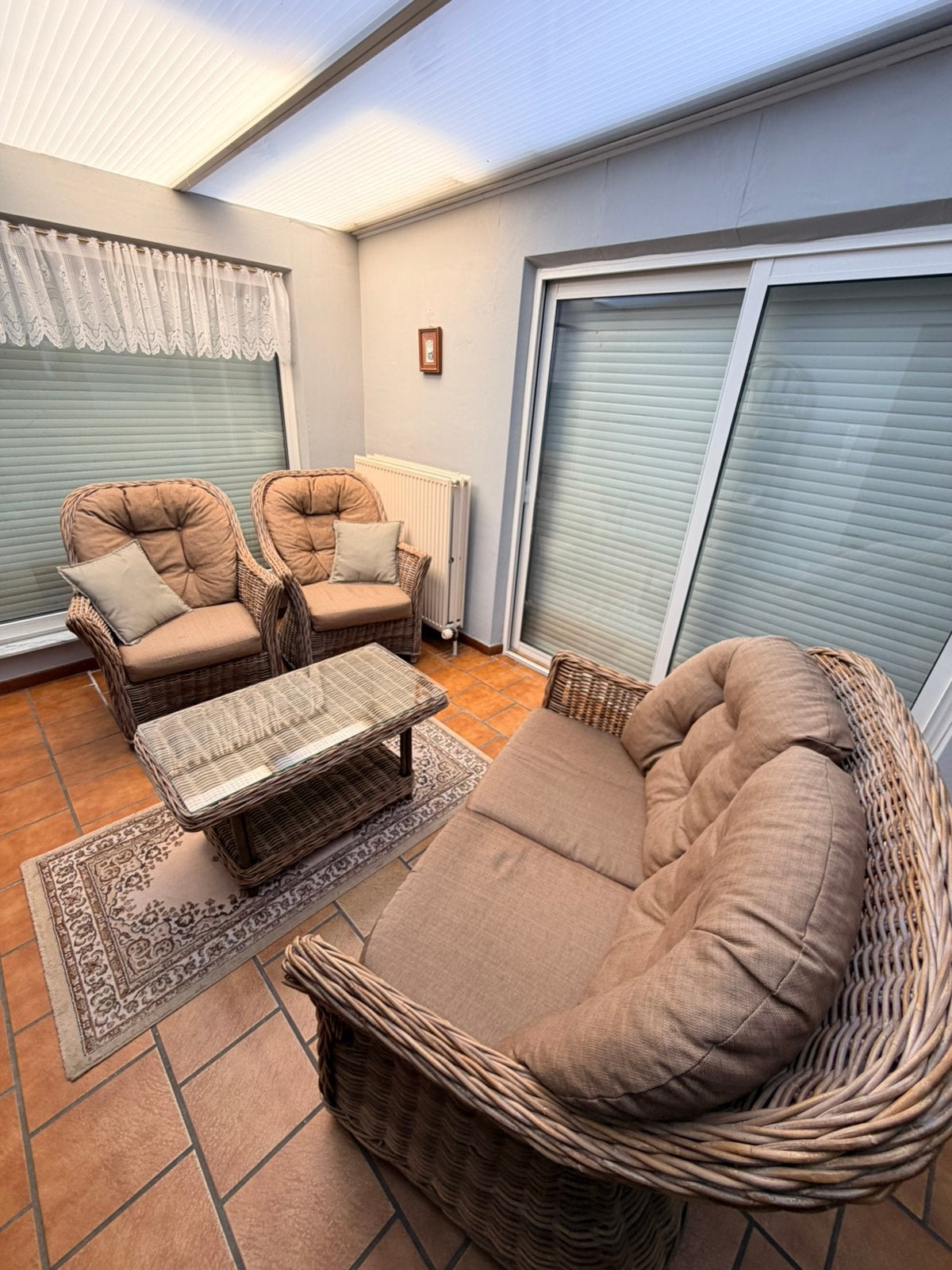 Rotan loungeset / veranda set – 2 zetels, 2-zit en tafel, Ophalen, Zo goed als nieuw, Rotan, Loungeset
