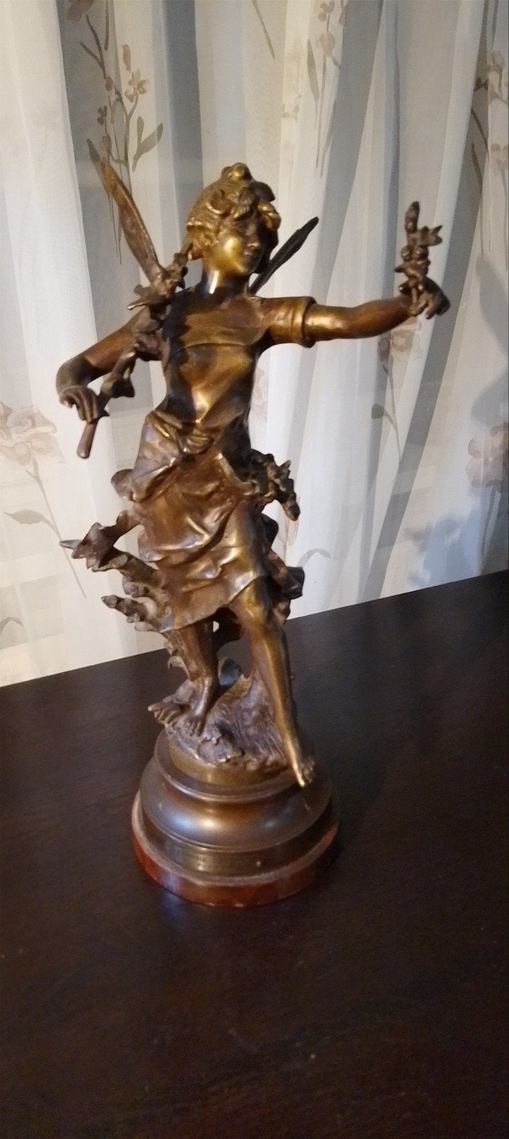 bronzen beeld "Nymphe des bois" L. Moreau, Ophalen of Verzenden