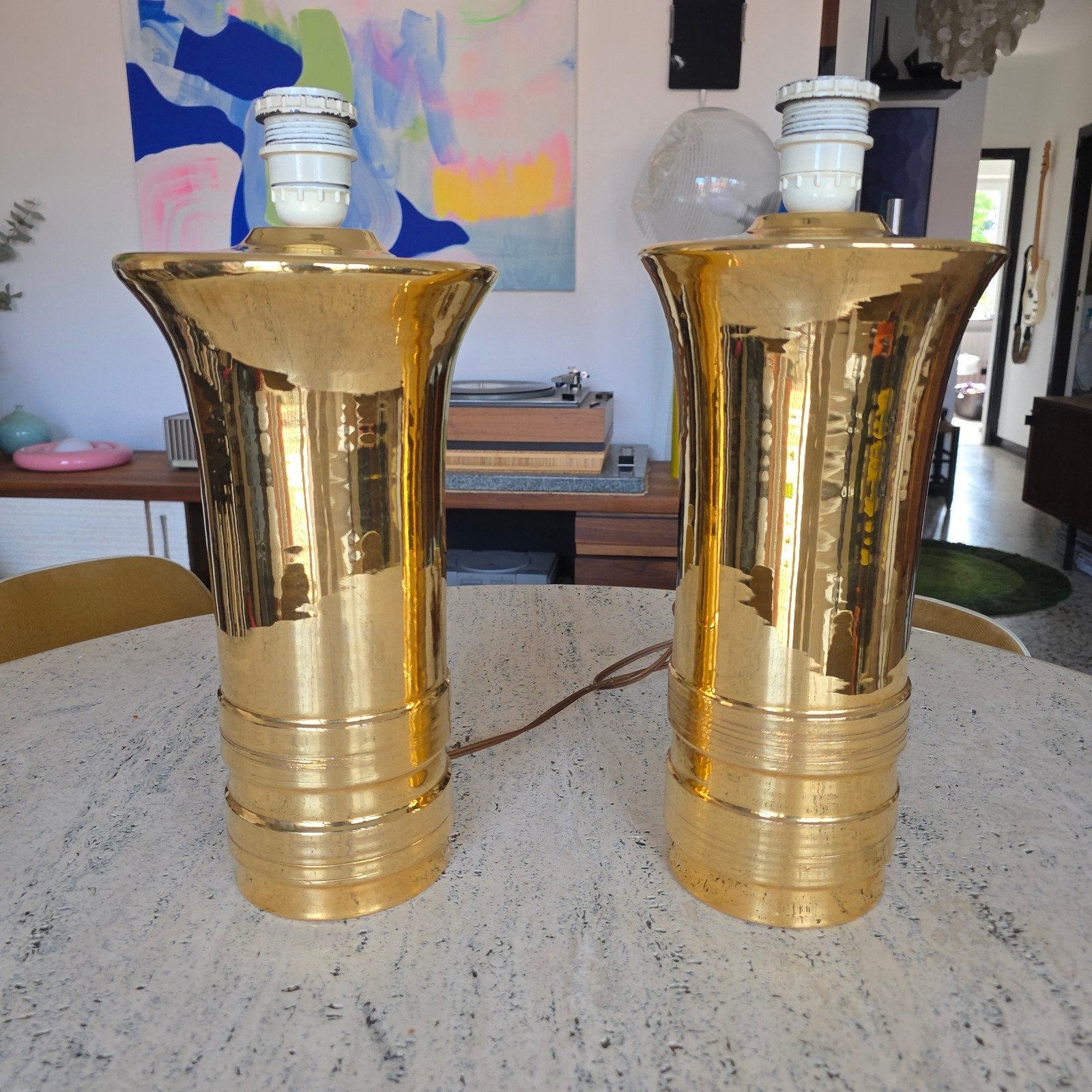 Paire de lampes en céramique Bitossi Italy, Antiek en Kunst, Antiek | Keramiek en Aardewerk, Ophalen of Verzenden