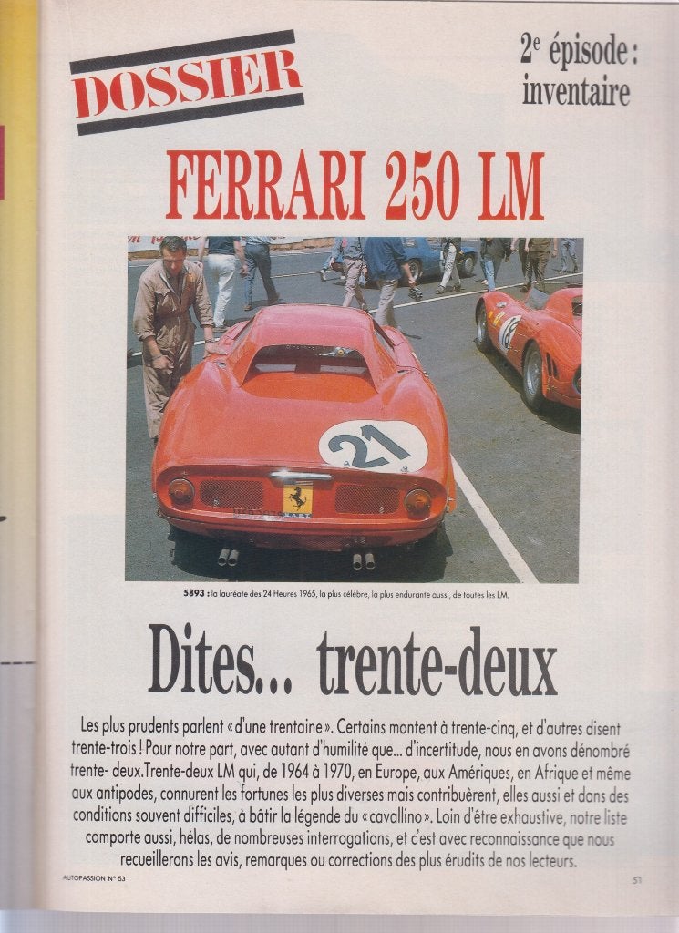 Ferrari 250 LM voiture de compétition collection, Envoi, Utilisé, Ferrari